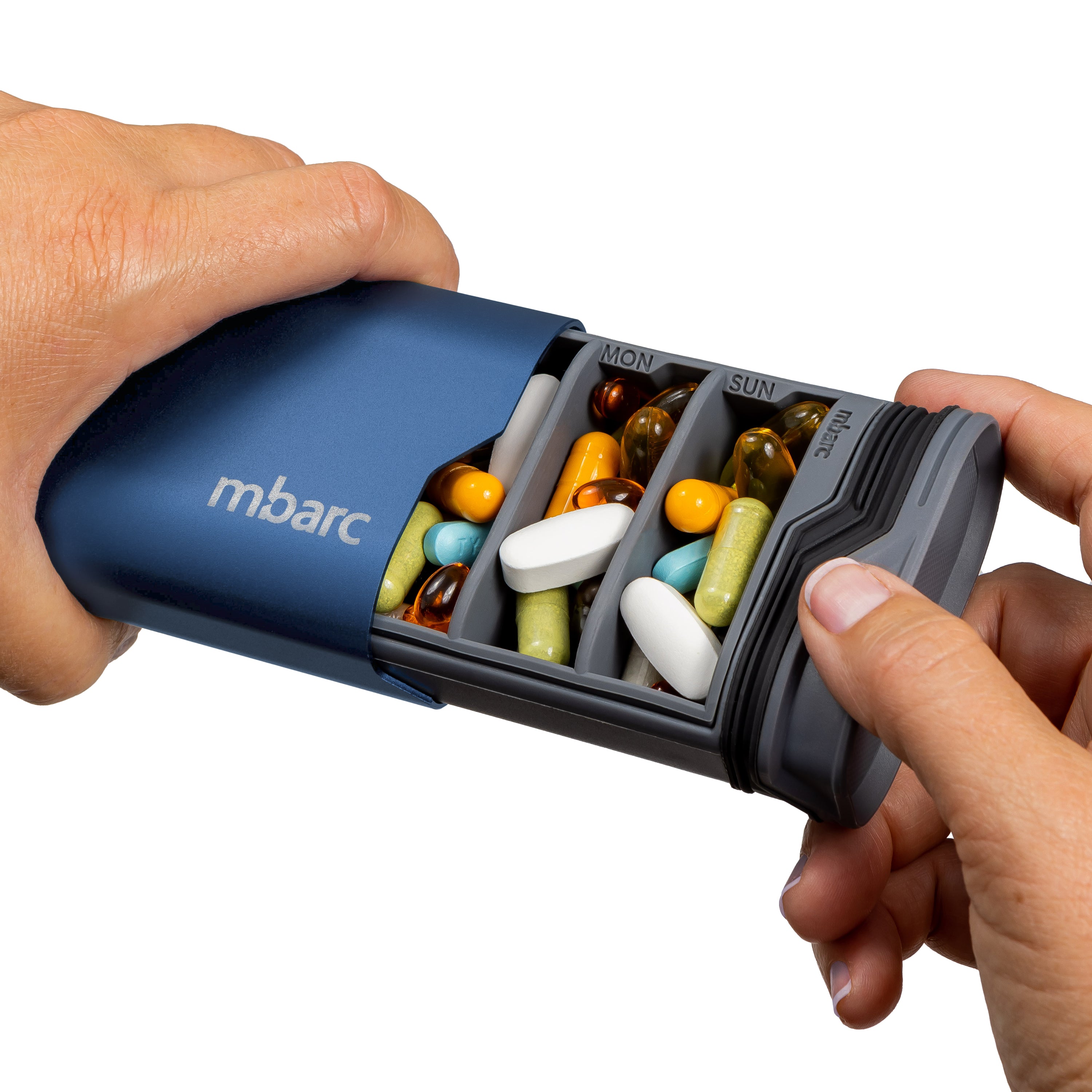 Slim Pill Box Weekly Medication Supplement Vitamin Travel Holder 7-Day Organizer